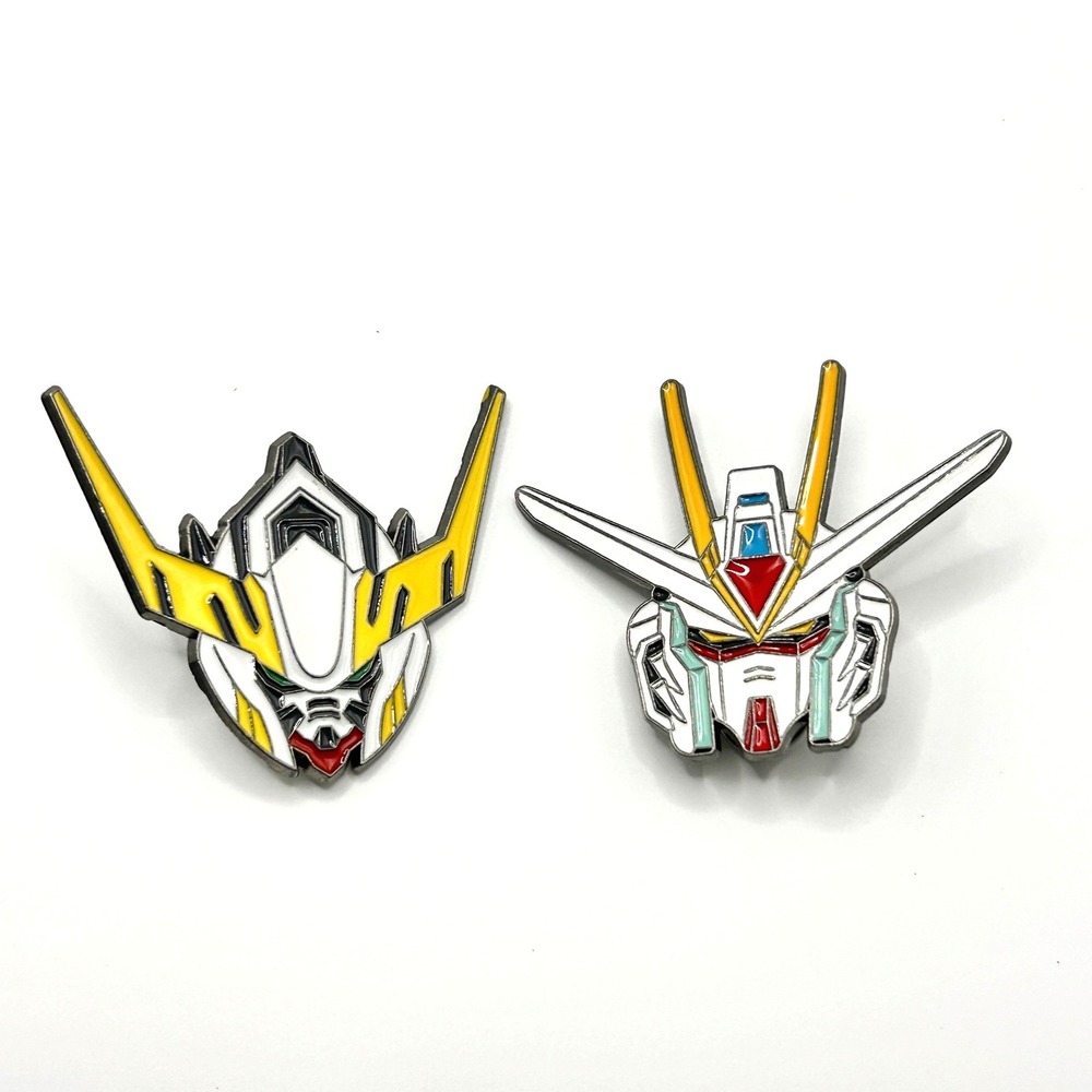 Gundam Barbatos & Strike Freedom Enamel Pin Set Unisex OS Multi Robot Anime Mech
